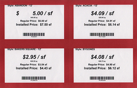 3 ½ x 5 ½ Showroom Price Tags